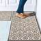 Gray Maze - Machine Washable 2 Piece Premium Turkish Kitchen Rug Set with Non Slip TPR Backing