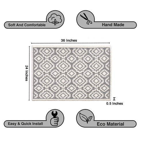 Floral Aura Entryway Indoor Front Door Premium Turkish Rugs Washable Entrance Mat for Traction Support with Non Slip TPE Backing