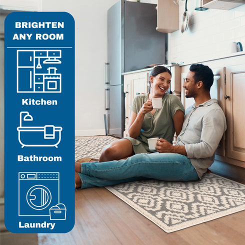 White Sophia - Premium Turkish Bathroom Rug Set