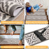 Camilla Gray/White Authentic Turkish Premium Quality Stair Rugs - Medium Pile - Machine Washable Indoor Carpet Stair Treads-Multi Pack Sets With TPE Backing