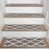 Beatrice Gray/White Authentic Turkish Premium Quality Stair Rugs - Medium Pile - Machine Washable Indoor Carpet Stair Treads-Multi Pack Sets With TPE Backing