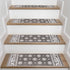 Ajnur Gray/White Authentic Turkish Premium Quality Stair Rugs - Medium Pile - Machine Washable Indoor Carpet Stair Treads-Multi Pack Sets With TPE Backing
