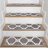 Octavia Gray/White Authentic Turkish Premium Quality Stair Rugs - Medium Pile - Machine Washable Indoor Carpet Stair Treads-Multi Pack Sets With TPE Backing