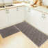 Silver Diamond - Machine Washable 2 Piece Premium Turkish Kitchen Rug Set with Non Slip TPR Backing