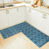 Blue Cecila - Machine Washable 2 Piece Premium Turkish Kitchen Rug Set with Non Slip TPR Backing