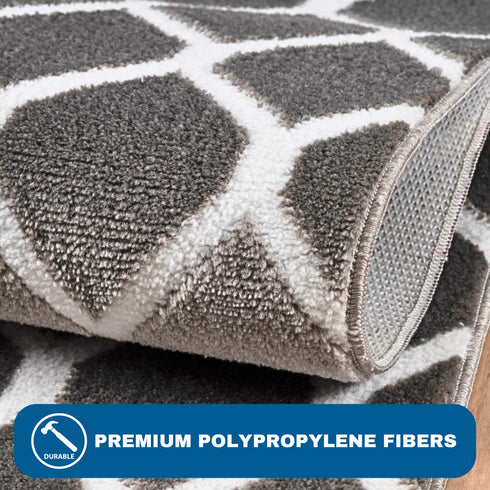 Willow - Machine Washable 2 Piece Premium Turkish Kitchen Rugs Set with Non Slip TPR Backing