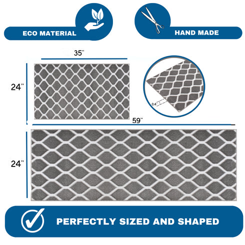 Gray Hollow - Premium Turkish Bathroom Rug Set