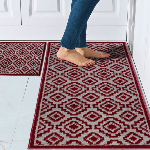 Red Bodrum - Premium Turkish Bathroom Rug Set