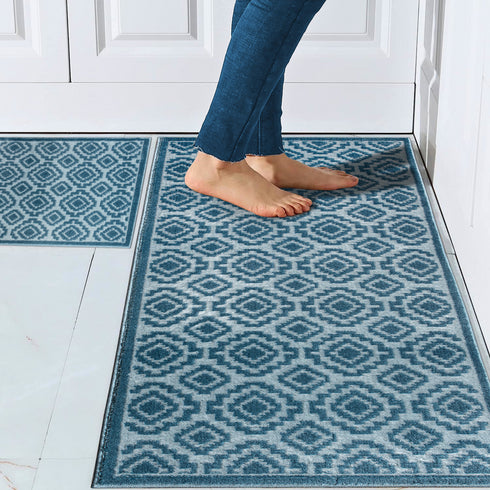 Blue Flame - Premium Turkish Bathroom Rug Set