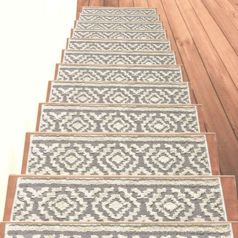 Elanor Turkish Treasures Stair Treads Rubber TPE Backed Machine Washable Medium Pile Indoor Carpet stair treads