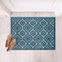 Blue Arcai Entryway Indoor Front Door Authentic Turkish Premium Quality Rugs Washable Boho Entrance Mat with Non Slip TPE Backing