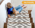 White/Gray Bella Premium Turkish Carpet Stair Treads Machine Washable with TPR Backing-Multi pack sets