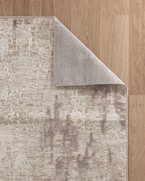 4' x 6' Water Aura Cream Beige Modern Wavy Area Rug