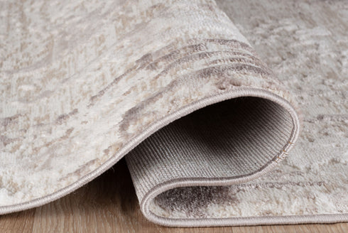 8' x 10' Water Aura Cream Beige Modern Wavy Area Rug
