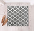Gray & White Modern Indoor Front Door Rug Washable Indoor Doormat for Entrance with Non Slip Rubber Backing
