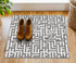 Water Oak Gray & White Geometric Indoor Front Door Rug Washable Indoor Doormat for Entrance with Non Slip Rubber Backing
