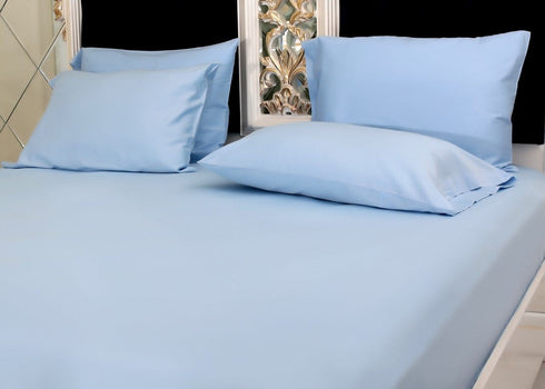 Signature 100% Cotton Sheets - 4 Piece - Sheet & Pillowcase Sets - Blue - Full Size Sheet Sets - Full Size Cotton Sheets - Hotel Luxury - Organic Cotton Sheets - Cooling Sheets - Full Size Bed Sheets
