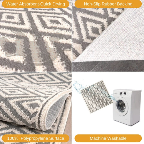 Light Aura Entryway Indoor Front Door Rugs Washable Indoor Doormat for Entrance with Non Slip Rubber Backing