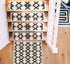 White/Brown Shag Stair Tread Rugs Machine Washable with Rubber Backing