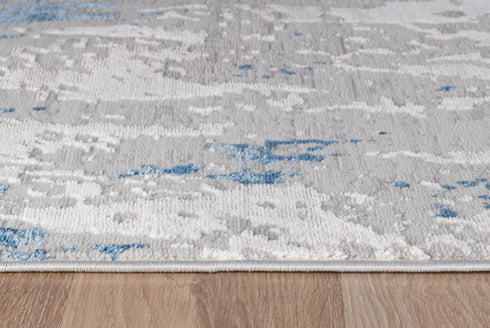 Water Aura Blue & Gray Modern Low Pile Area Rug