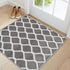 Gray & White Modern Indoor Front Door Rug Washable Indoor Doormat for Entrance with Non Slip Rubber Backing