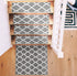 Gray/White Willow Premium Quality Turkish Carpet Stair Treads - Machine Washable Non Slip Stair Treads with TPR Backing