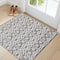 Aztec Gray & White Floral Indoor Front Door Rug Washable Indoor Doormat for Entrance with Non Slip Rubber Backing