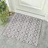 Aztec Gray & White Floral Indoor Front Door Rug Washable Indoor Doormat for Entrance with Non Slip Rubber Backing