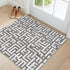 Water Oak Gray & White Geometric Indoor Front Door Rug Washable Indoor Doormat for Entrance with Non Slip Rubber Backing