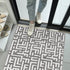 Water Oak Gray & White Geometric Indoor Front Door Rug Washable Indoor Doormat for Entrance with Non Slip Rubber Backing