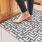 Water Oak Gray & White Geometric Indoor Front Door Rug Washable Indoor Doormat for Entrance with Non Slip Rubber Backing