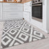 Meadow Gray Authentic Turkish Rugs Premium Quality 2 Piece Geometric Kitchen Rugs Set with Non Slip TPR Backing Machine Washable