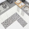 Meadow Gray Authentic Turkish Rugs Premium Quality 2 Piece Geometric Kitchen Rugs Set with Non Slip TPR Backing Machine Washable