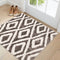 Meadow Gray & White Geometric Indoor Front Door Rug Washable Indoor Doormat for Entrance with Non Slip Rubber Backing