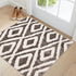 Meadow Gray & White Geometric Indoor Front Door Rug Washable Indoor Doormat for Entrance with Non Slip Rubber Backing