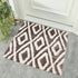 Meadow Gray & White Geometric Indoor Front Door Rug Washable Indoor Doormat for Entrance with Non Slip Rubber Backing