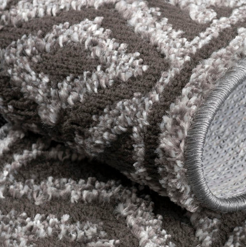 Machine Washable Dark Gray Diamond Stair Treads with Rubber Backing