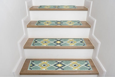Teal Aura - Deep Pile Carpet Stair Treads
