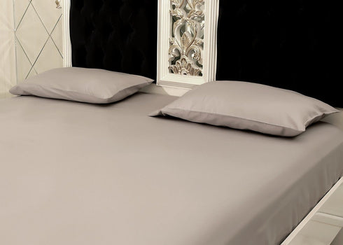 Signature 100% Cotton Sheets - 4 Piece - Sheet & Pillowcase Sets - Grey Sheets Queen Set - Hotel Luxury - Organic Cotton Sheets - Cooling Sheets - Extra Soft - Queen Bed Set - Deep Pocket Queen Sheets