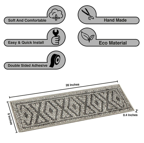 Diamond Aura - Dark Gray Shag Stair Treads (Pack of 13)