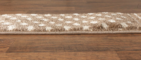 Light Polkadot - Deep Pile Shag Stair Rugs