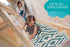 Meadow - Blue Turkish Premium Quality Stair Rugs Geometric Indoor Stair Treads Machine Washable