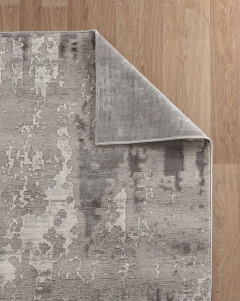 2' x 3' Water Aura Gray Modern Wavy Low Pile Area Rug