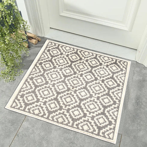 Floral Aura Entryway Indoor Front Door Premium Turkish Rugs Washable Entrance Mat for Traction Support with Non Slip TPE Backing