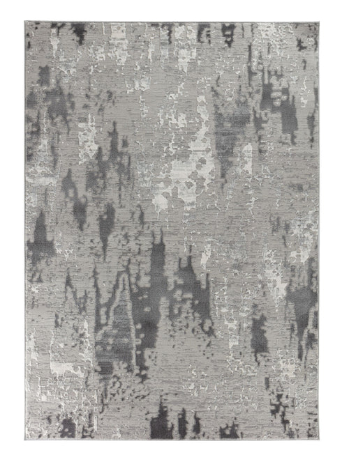 2' x 3' Water Aura Gray Modern Wavy Low Pile Area Rug