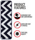 Navy Blue & White Wavy Carpet Stair Treads (Set of 13)