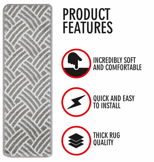 Gray & White Staircase Step Treads (Set of 13)