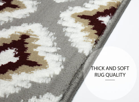 Grey & Red Carpet Stair Runners (Set of 13)