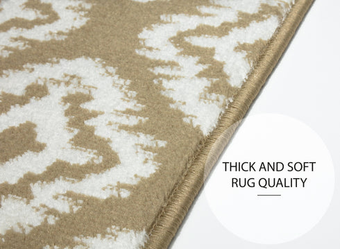 Light Brown & White Indoor Carpet Stair Treads (Pack of 13)