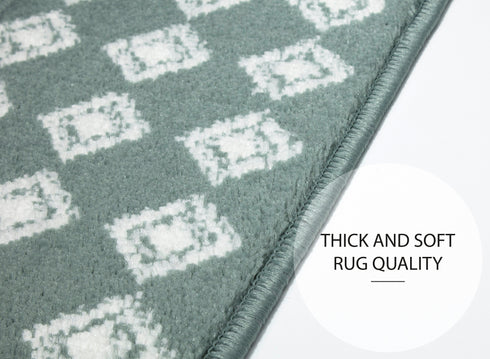 Teal Geometric Carpet Stair Treads (Set of 13)